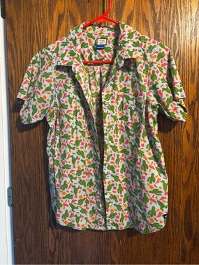 Kavu Cactus Print Short-Sleeve Button-Up Shirt - Green, Blue, Pink, & Orange